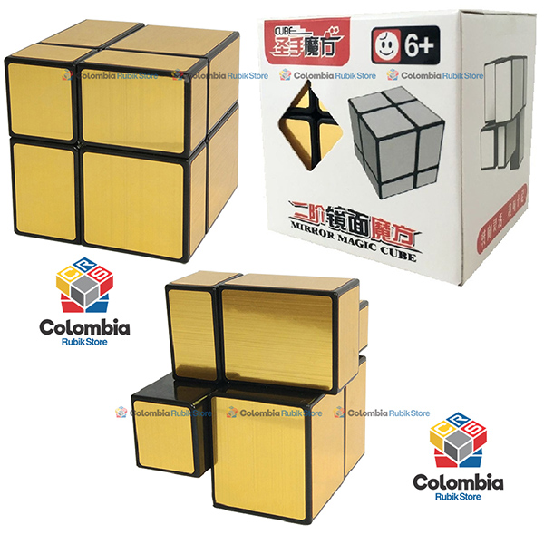 Shengshou Mirror 2x2 Negro Dorado Cubo Rubik ShengShou Mirror 2x2 Dorado
