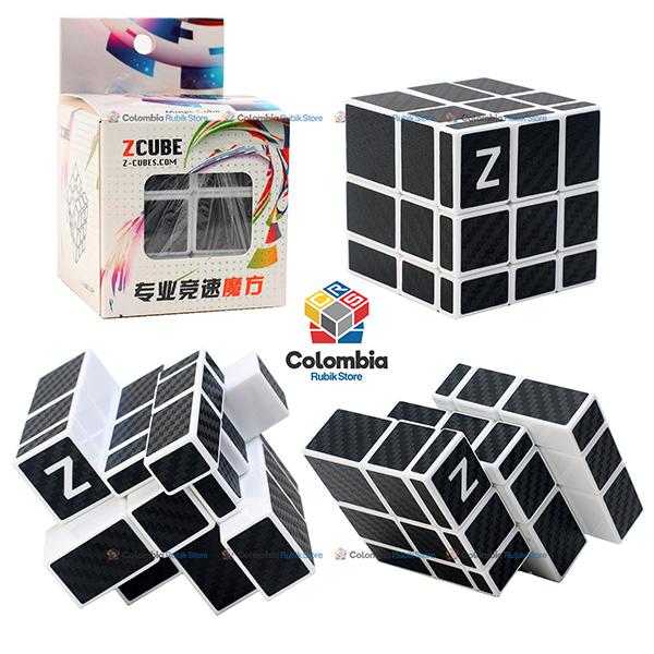 Z-Cube_Mirror_3x3_Blanco_Fibra_de_Carbono Z-Cube Mirror 3x3 Blanco Stickers Fibra de Carbono