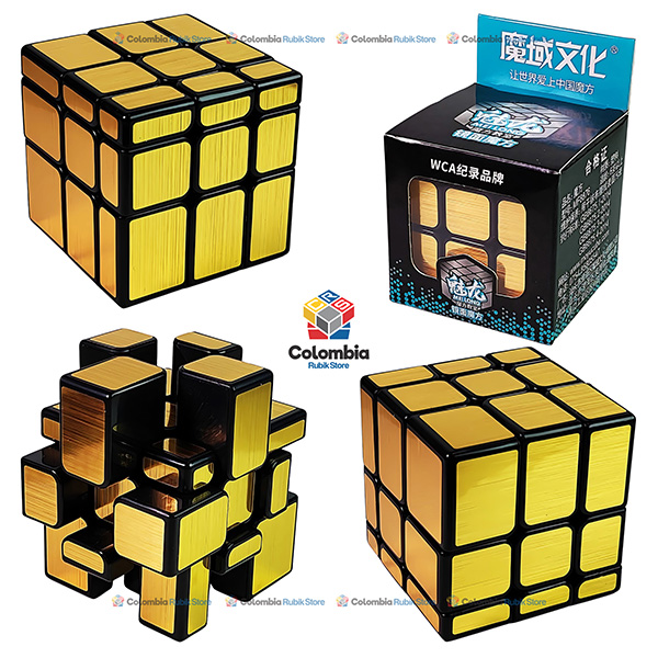 Cubo Rubik Mofang Jiaoshi Meilong Mirror 3x3 Dorado - Colombia Rubik Store