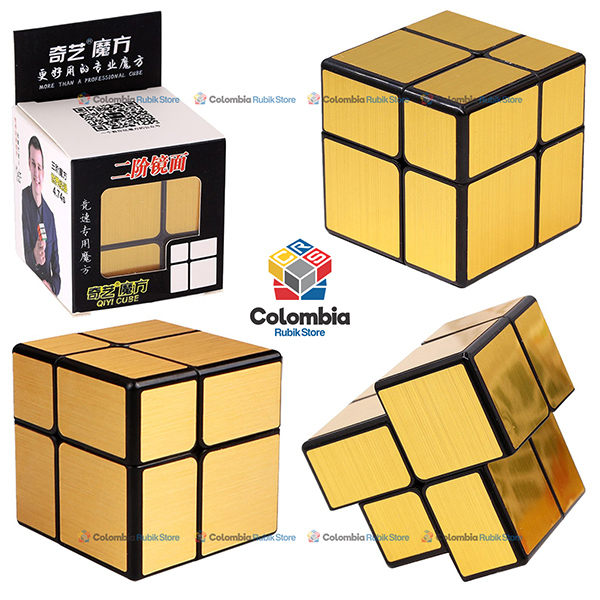 QiYi_Mirror_2x2_Negro_Dorado Cubo Rubik QiYi Mirror 2x2 Negro Dorado