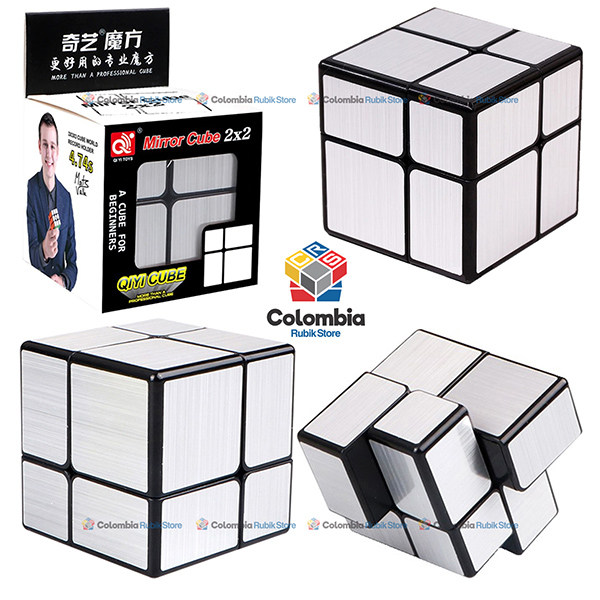 Cubo Rubik QiYi Mirror 2x2 Negro Plateado