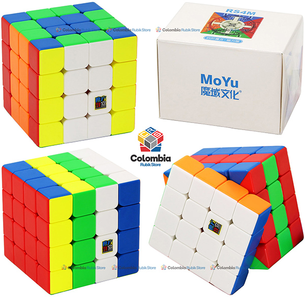 Cubo Mágico 4x4x4 Moyu RS4M Magnético Stickerless - Cuber Brasil