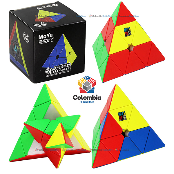 MoFang JiaoShi_MeiLong_Pyraminx_M_Stickerless MoFang JiaoShi MeiLong Pyraminx M (Magnético) Stickerless