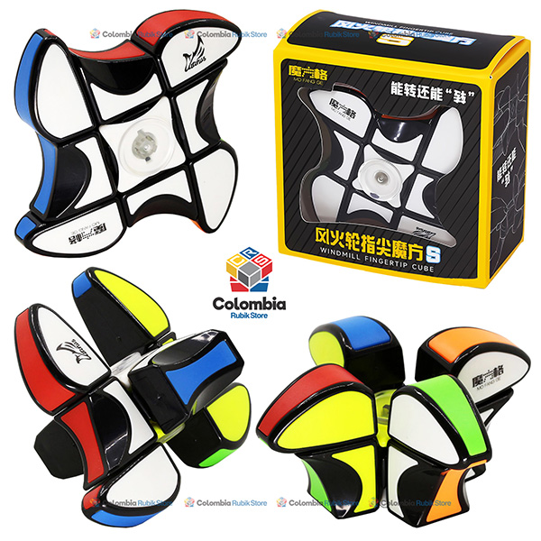 Cubo Rubik QiYi Windmill Fidget Spinner S Negro