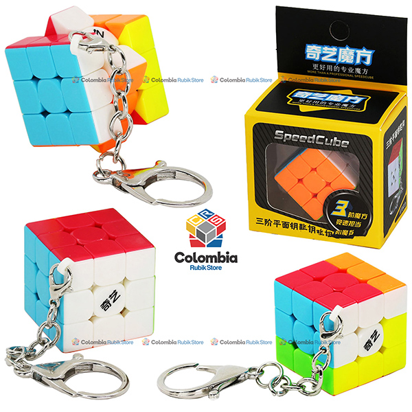 QiYi_Llavero_3x3_30mm_Stickerless Cubo Rubik QiYi Llavero 30mm 3x3 Stickerless - Colombia