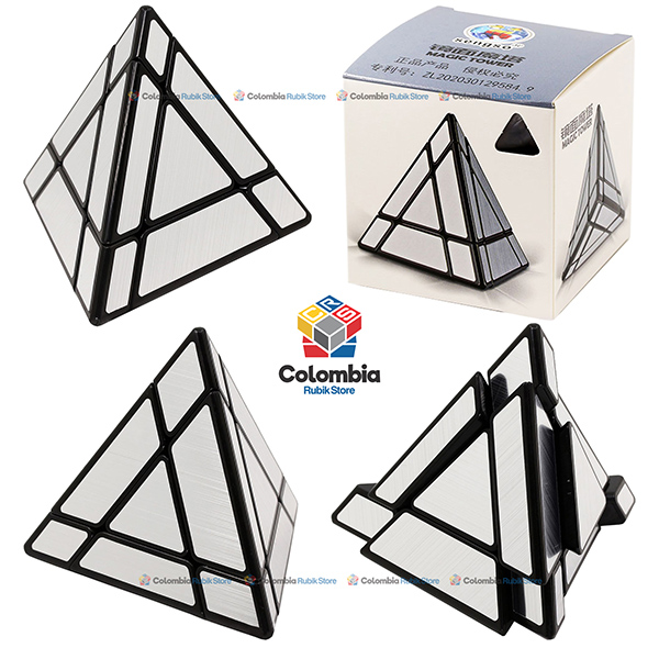 ShengShou_Mirror_Pyraminx_Negro_Plateado ShengShou Mirror Pyraminx Negro Plateado