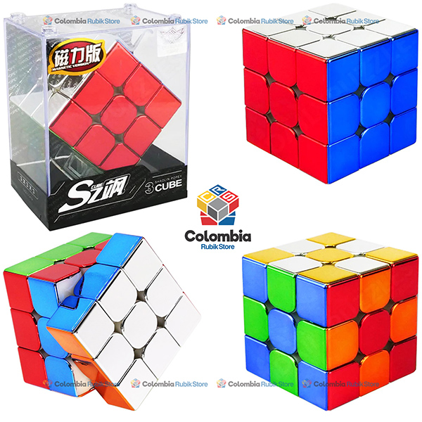 CycloneBoys_Metallic_M_3x3_Stickerless Cubo Rubik Cyclone Boys Metallic Magnetic 3x3 Stickerless
