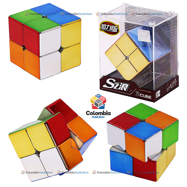 Cubo Rubik Cyclone Boys Metallic Magnetic 2x2 Stickerless