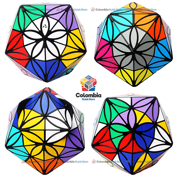 AJ_12_Colors_Clorver_Icosahedron_Negro AJ 12 Colors Clover Icosahedron