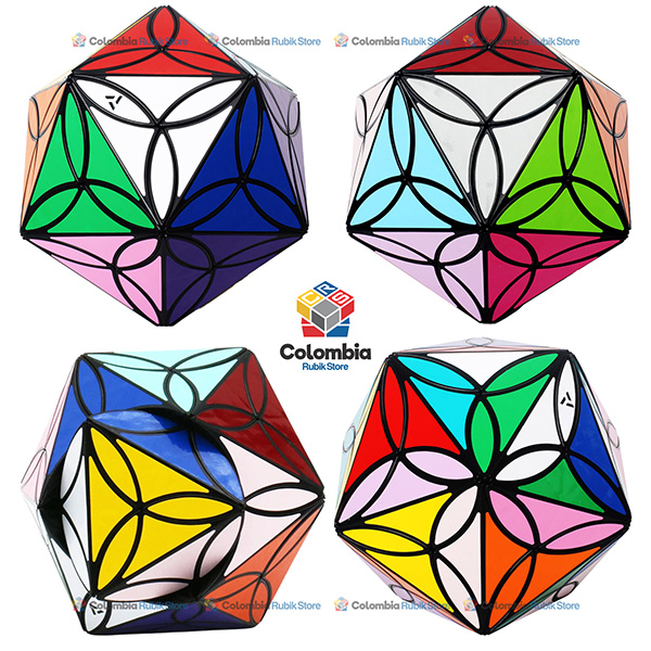 AJ 20 Colors Clorver Icosahedron Negro Cubo Rubik AJ 20 Colors Clorver Icosahedron Negro