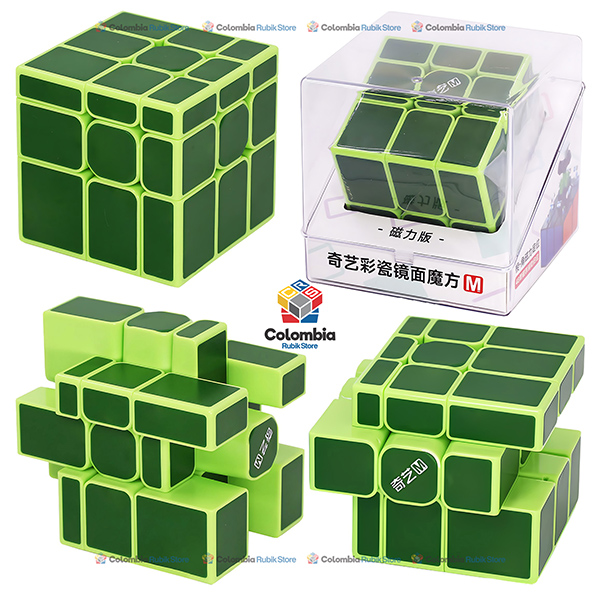 QiYi Mirror Tiled 3x3 Magnetic Verde Cubo Rubik QiYi Mirror Tiled 3x3 Magnetic Verde
