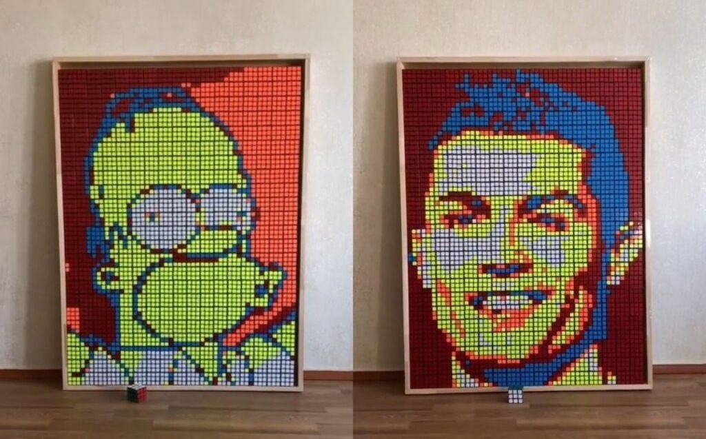 Rubik - retratos homero simpson cristiano ronaldo - Colombia Rubik Store