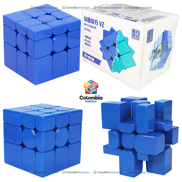 Cubo Rubik MoFang JiaoShi Mirror Magnetic 3x3 V2 UV Azul