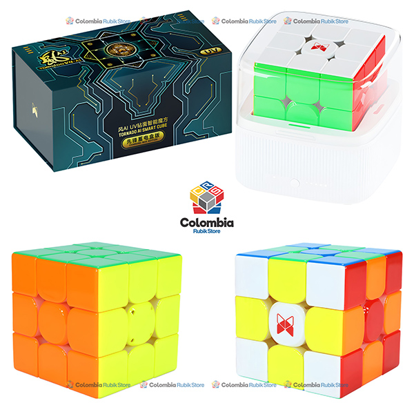 Cubo Rubik QiYi X-Man Tornado V4 AI 3x3 UV Box Edition
