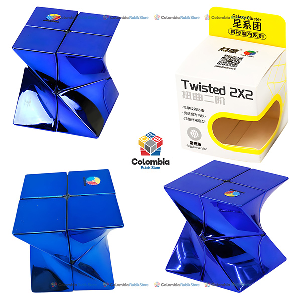 DianSheng Twisted 2x2 Azul Metallic Cubo Rubik DianSheng Twisted 2x2 Azul Metallic