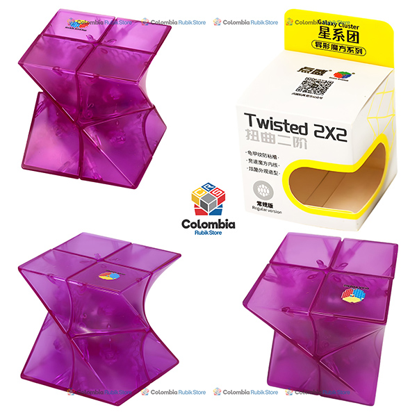 DianSheng Twisted 2x2 Púrpura Transparente Cubo Rubik DianSheng Twisted 2x2 Púrpura Transparente