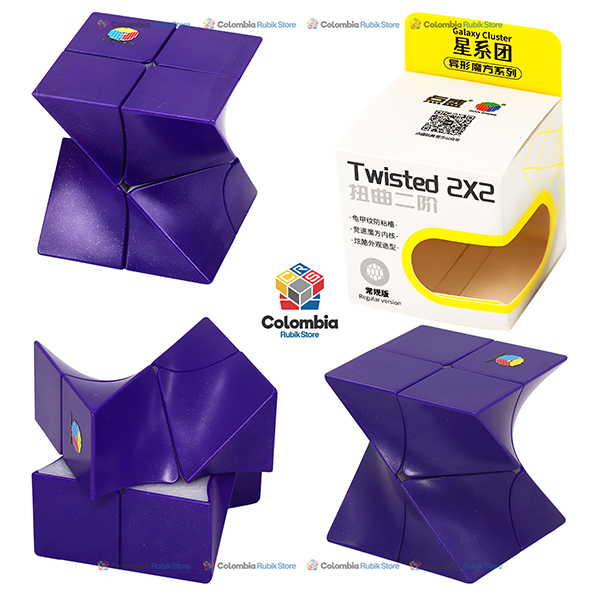 DianSheng Twisted 2x2 Purpura Cubo Rubik DianSheng Twisted 2x2 Purpura