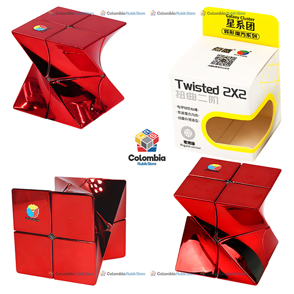 DianSheng Twisted 2x2 Rojo Metallic Cubo Rubik DianSheng Twisted 2x2 Rojo Metallic
