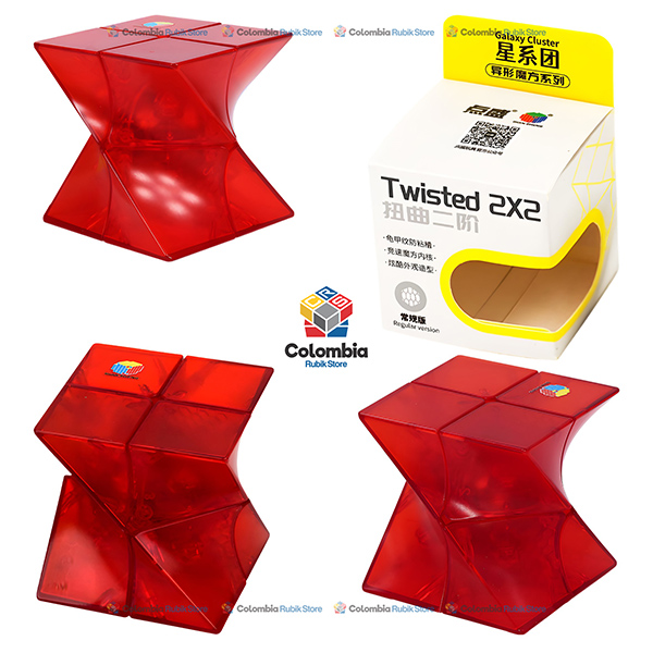 DianSheng Twisted 2x2 Rojo Transparente Cubo Rubik DianSheng Twisted 2x2 Rojo Transparente
