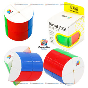 DianSheng Barrel 2x2 Stickerless cubo rubik de forma cilíndrica con diseño tipo barril y colores vibrantes