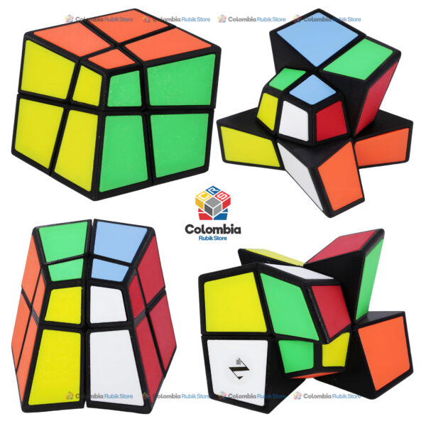 ZePuzzles Squished 2x2 de 6 colores con diseño aplastado y forma irregular