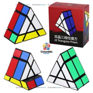 ZePuzzles J2 Triangular Prism negro de dos capas con diseño geométrico