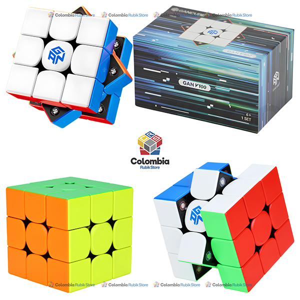 GAN V100 Leap Frosted 3x3 cubo magnético con sistema GES, 64 imanes, autoalineación de 35° y acabado Frosted.