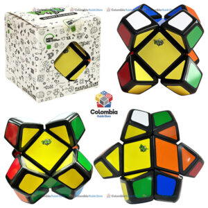 LanLan Phoenix Eyes Skewb rompecabezas tipo skewb con diseño Phoenix Eyes, cuerpo negro brillante y pegatinas de colores.