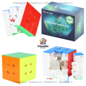 Vin Cube 3x3 Racer Ball Core UV con 64 imanes, sistema Ball Core, acabado UV y 128 configuraciones de ajuste para speedcubing.