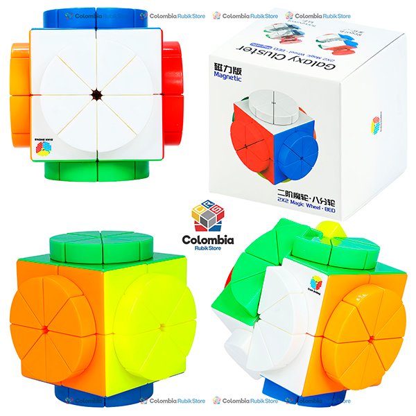 DianSheng Galaxy 2x2 Magic Wheel 8EQ Magnetic con seis ruedas giratorias, ocho segmentos por rueda y 240 imanes