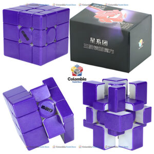 DianSheng Galaxy Mirror Magnetic 3x3 Púrpura con acabado brillante y diseño de cubo espejo magnético