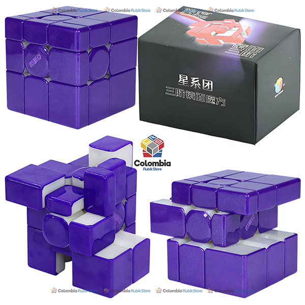 DianSheng Galaxy Mirror Magnetic 3x3 Ball Core UV Púrpura con núcleo magnético, 76 imanes y acabado UV brillante