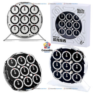 MoYu WeiLong Clock 4x4 Magnetic Negro con 156 imanes, diales ergonómicos y carcasa transparente